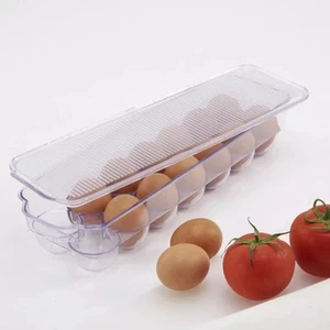 14,egg holder for fridge, Clear Plástic Egg, Dispensar Stackable, Eggs Organizer - Picture 1 of 7