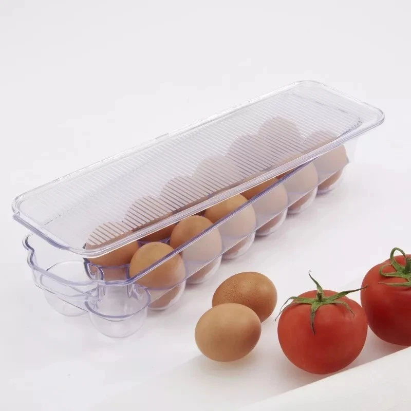14,egg holder for fridge, Clear Plástic Egg, Dispensar Stackable, Eggs Organizer - Image 1 of 4