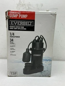 Everbilt Submersible Sump Pump W/ Tethered Switch 34 GPM Aluminum 1/4 Horsepower - Picture 1 of 7