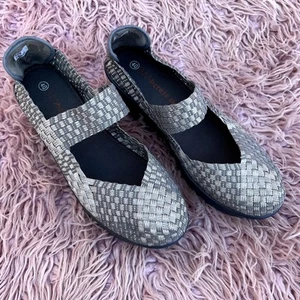 Scarpe slip on Bernie Mev Lulia tessuto argento grigio metallizzato Mary Jane zeppa 40 - Foto 1 di 10