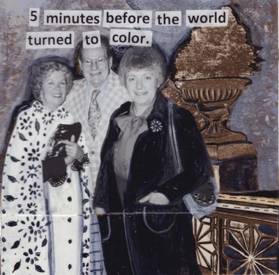 Retrato del mundo en blanco y negro a color hombres mujeres arte popular original enmarcado 4x4 Foto 1 de 4