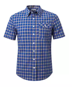 Herren Kurzarm Karo Button Down Tasche Hemd S Neu Geschenk Regular Fit Freizeit - Bild 1 von 2
