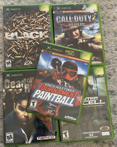 Xbox Microsoft Games Lot Of 5 Games Call Of Duty 2, Black, And More Games