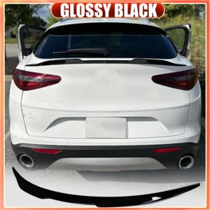 GLOSSY BLACK Rear Trunk Spoiler Middle Wing Fit For Alfa Romeo Stelvio 2017-22 - Foto 1 di 8