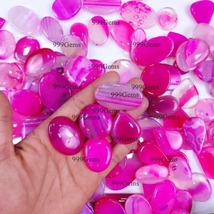 Lote de 5 piedras preciosas cabujón sueltas de ónix rosa AAA natural al por mayor a granel 30-40 mm - Imagen 1 de 13