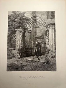 Cathedral Loire Tur  1876 Antike Illustration Stahlstich Kupferstich Lithografie - Bild 1 von 13