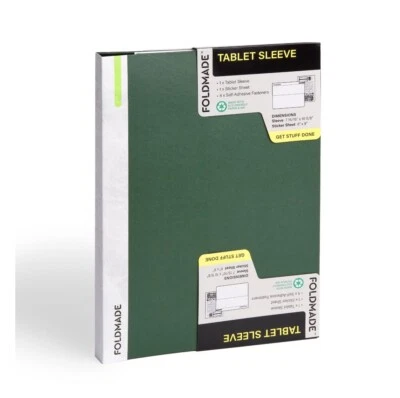 Foldmade Paperboard Tablet Sleeve Magnetic Closure• Green - Image 1 of 4