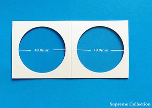 100 Stück Münzrähmchen 2 x 2 Karton Mylar Flips Durchmesser 40 mm Silber Dollar - Bild 1 von 3