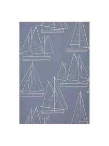 John Lewis & Partners Sailing Blue Print Wallpaper, Blue x 1, READ DESCRIPTION - Picture 1 of 8