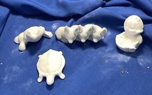 4 Vintage Ceramic Ready To Paint Pigs, Duck, Frog, And Boy Turtle - Picture 1 of 9