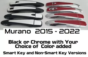 Black or Chrome Door Handle Overlays Fits 2015 - 2022 Nissan Murano YOU PICK CLR - Picture 1 of 8