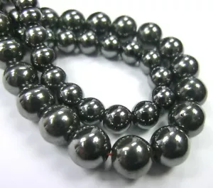 Hämatit Perlen 4,6,8mm Strang Kugeln rund DIY basteln Schmuck auffädeln - Bild 1 von 4