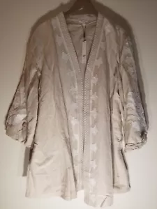 Chaqueta Chico's Artisinal Lino Topper Manga 3/4 Frente Abierto Talla 4 Nueva con Etiquetas $169 - Imagen 1 de 12