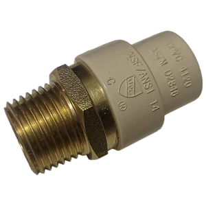 25 Pcs. 1/2 Male NPT x 1/2" CPVC Adapter, Lead Free Brass, 1/2 CPVC Male Adapter - Picture 1 of 2