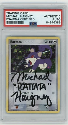 PSA Signed Micheal Haigney Pokémon Rattata 77/112 Fire Red & Leaf Green - Image 1 of 2