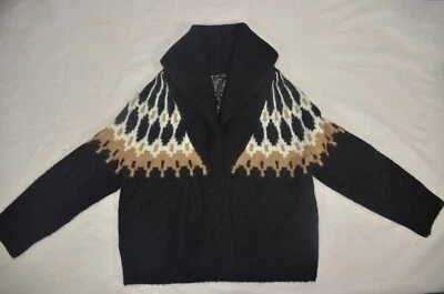 Новый с Ярлыками $180 Banana Republic S Fair Isle черный альпака шерсти кардиган свитер #768601 - Изображение 1 из 4