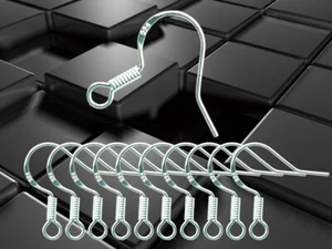 925 Stamped Silver Coated Earring Fish Hooks Ear Jewellery Making Findings DIY - Picture 1 of 24
