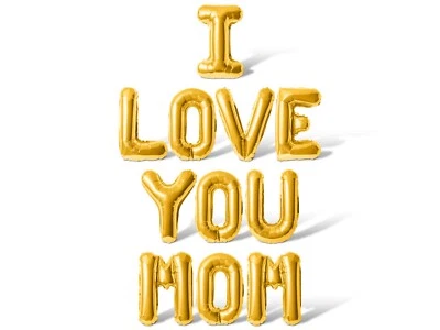 Banner balão carta I LOVE YOU MOM - Decorações para festa de dia das mães - Imagem 1 de 4