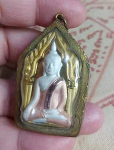 Amuleto tailandés phra Khunpaen lp pon wat Pairom estuche colgante. - Imagen 1 de 5
