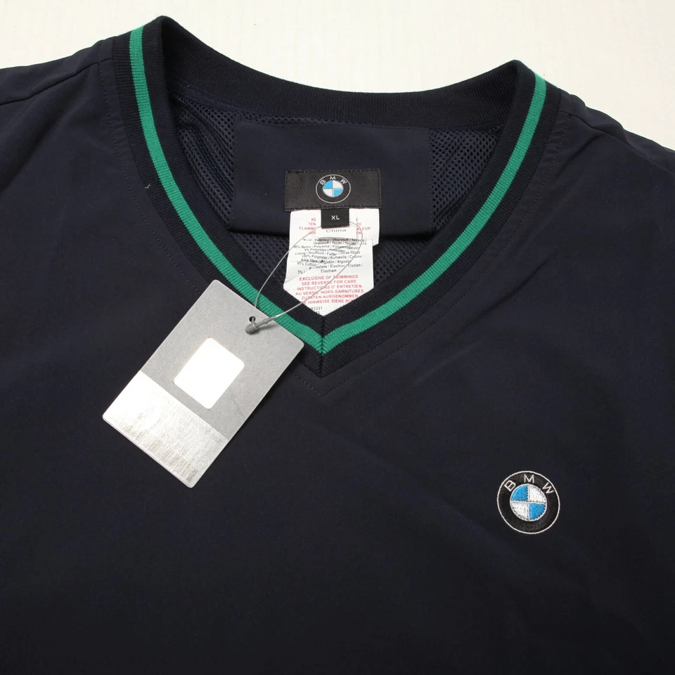 BMW Jacket Mens Extra Large Blue Pullover V Neck Pockets Windshirt 1/2 Sleeve - Image 1 of 4