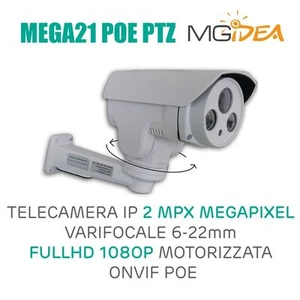 TELECAMERA IP 2 MPX MEGAPIXEL VARIFOCALE 6/22mm FULL HD 108O P MOTORIZZATA ONVIF - Imagen 1 de 1