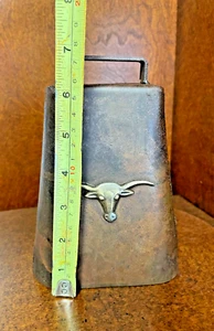 Large Metal Cow Bell New But Made To Look Old 7" Tall - Picture 1 of 6