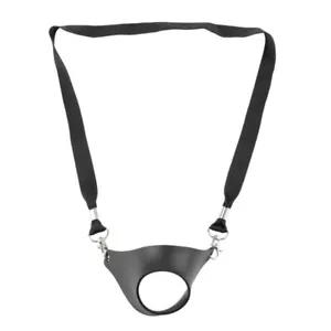 Black Wine Glass Holder Leather Wine Strap Sling Tools Yoke Glass Support Gift - Picture 1 of 9