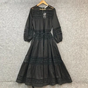 NEW Bohemian Traders Dress Womens S Small Black Long Sleeve Lined Coastal A8002 - Picture 1 of 11