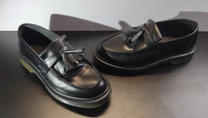 Dr. Martens Unisex Adrian Smooth Leather Tassel Loafers W6 M5 Black Slip On - Picture 1 of 17