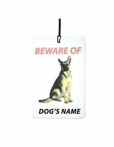 Personalised German Shepard Dog Name Car Air Freshener - Picture 1 of 2