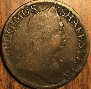 1791 BRITONS RULE GULIELMUS SHAKESPEAR US EVASION HALF PENNY - Scarce coin - Picture 1 of 2