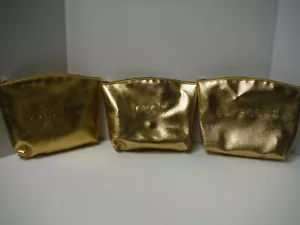 NUEVO LOTE DE 3 Bolsas de Maquillaje Cosmético Marcas de Belleza DORADAS - Hermosas, Encantadoras, Preciosas - Imagen 1 de 6