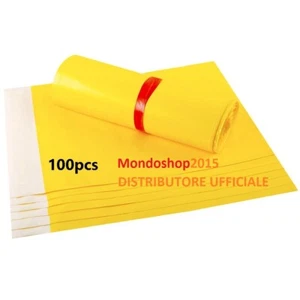 buste da imballaggio spedizioni 100 pezzi plastica resistenti impermeabili giall - Foto 1 di 3