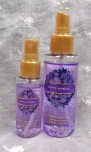 Lot/2 Victoria's Secret LOVE SPELL Refreshing Body Mist ~ 4.2 fl oz & 1.7 fl oz - Picture 1 of 4