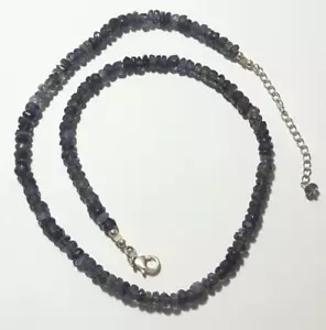 Iolite Gemstone Necklace Adjustable 17 to 19 inch 925 Sterling silver New # 2 - Picture 1 of 3