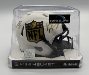 Dual Auto💥Peyton Manning/Archie Manning💥 NFL Shield Lunar Eclipse Mini Helmet - Picture 1 of 5