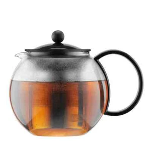 Bodum 34oz Tea Press with Stainless Steel Filter Dishwasher-Safe, Black Handle - Picture 1 of 5