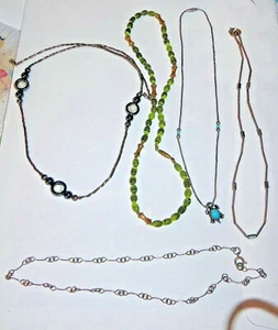Lot of 5 Fashion Chokers Mostly Metal with Beads - Picture 1 of 10
