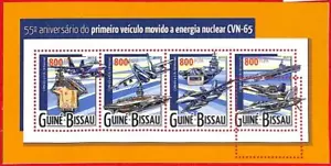 A0910 - GUINEA-BISSAU - ERROR MISSPERF SHEET - Nuclear Energy AIRPLANE 2015 - Bild 1 von 1