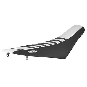 2002-2008 HONDA CR 125-250 SEAT COVER BLACK SIDES / WHITE TOP / BLACK RIBS - #55 - Picture 1 of 5