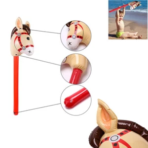 Inflatable Horse Heads Cowgirl Stick Outdoor Educational Children Kid GiftsN-vm - Picture 1 of 6