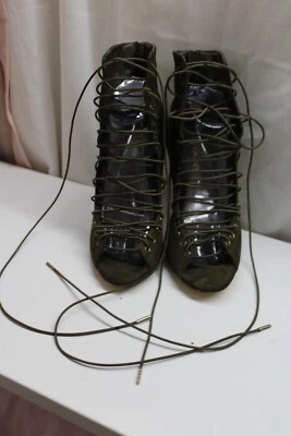 Olive Green Lace Up Booties Liliana Back Zip 8.5 Worn Once - Image 1 of 4