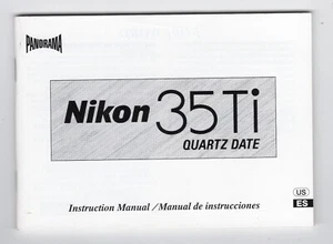 Nikon 35Ti Cuarzo Fecha Original Cámara Manual de Instrucciones en Inglés/Español - Imagen 1 de 2