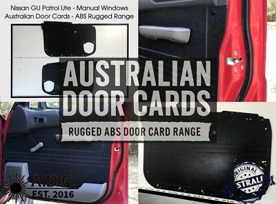 Black ABS Waterproof Door Cards Fits Nissan GU Patrol Y61 Ute Manual Window x2 - image 1 of 4