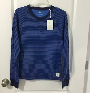 Free Assembly Men's Textured Raglan Henley Shirt W/Long Sleeves Size Small - Picture 1 of 3