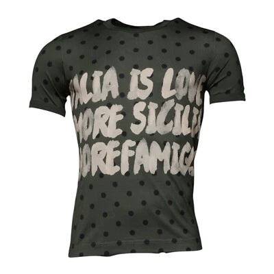 DOLCE & GABBANA Camiseta Gris Sicilia Algodón Cuello Redondo Hombres IT46/US36/S RRP 280usd Foto 1 de 4