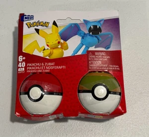 Pokémon MEGA Poké Ball Set Costruzioni - Giocattolo da Costruzione Pikachu & Zubat - Foto 1 di 5