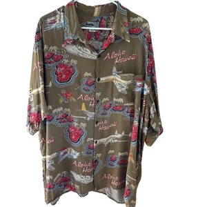 Camisa hawaiana vintage Reyn Spooner para hombre Aloha aviones, barcos, palmeras XXL - Imagen 1 de 10