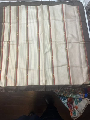 Bufanda de seda para mujer Celine marrón beige a rayas talla única Foto 1 de 4