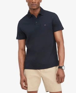 Tommy Hilfiger Men Regular fit Short Sleeve Polo Shirt Medium Blue Solid - Picture 1 of 1